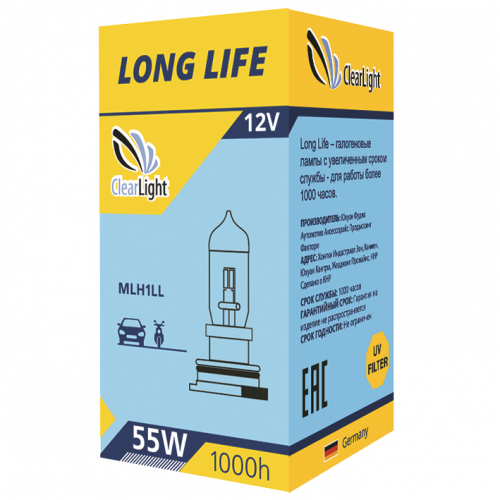 Лампа H3(Clearlight)12V-55W LongLife Лампа H3(Clearlight)12V-55W LongLife
